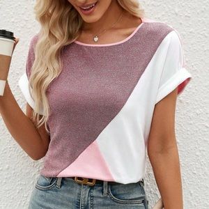 Color blocking short sleeve NWOT Medium